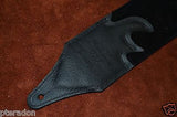 Carlino Exotic Series Crystal Concho Studded Black Leather Guitar Strap