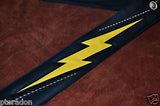 Carlino Custom Yellow Lightening Double Bolt/Studded Leather Guitar Strap