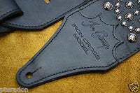 Carlino Signature Joe Stump Iron Cross Leather Studded Guitar Strap, Maltese
