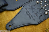 Carlino Signature Joe Stump Iron Cross Leather Studded Guitar Strap, Maltese