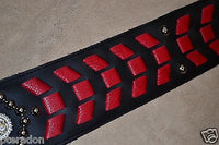 Carlino Custom Studded Weave Black Leather Guitar Strap