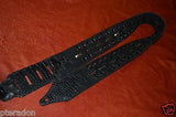 Carlino Custom Black Leather /Black Grommet /With Laces,studs 2.5" Guitar Strap