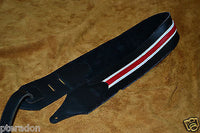 Carlino Custom Racing Stripe Series Guitar Strap, red and white racing Stripe