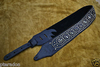 Carlino Signature Joe Stump Iron Cross Leather Studded Guitar Strap, Maltese