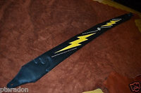 Carlino Custom Yellow Lightening Double Bolt/Studded Leather Guitar Strap