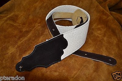 Franklin Guitar Strap Model # FSC-N-CH 3" wide Natural Cotton and Suede Ends