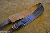 Carlino Gladiator Kodiak Oil Brown Leather Guitar Strap w/ Lightening Bolt 3.5"