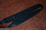 Carlino Custom NEW Sine Wave/Star Studded Black Leather Guitar Strap 3" wide