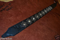 Carlino Custom Studded Nebula Swirl Black Leather Guitar Strap