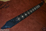 Carlino Custom Studded Nebula Swirl Black Leather Guitar Strap