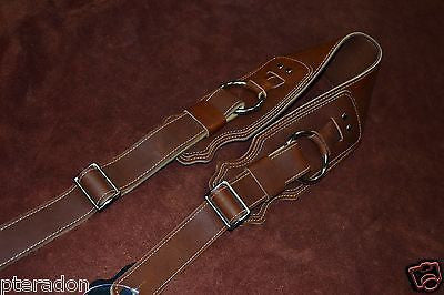 Franklin NEW Bass Strap, NEW with huge chrome rings Cognac Leather BR-CG-N