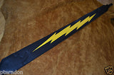 Carlino Custom Yellow Lightening Bolt Black Leather Guitar Strap