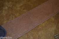 Franklin Guitar Strap Model # FSSE-CA-CH Embossed in Caramel with chocolate ends
