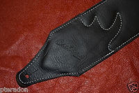 Carlino Custom Woven Leather and Studded Black Leather Guitar Strap, total metal