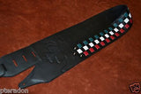 Carlino Custom Italian Flag Leather Colors Woven Checkerboard Guitar Strap