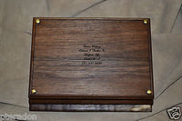 Jewelry Box, Custom Made, Flamed American Walnut, Full Inlaid Engraved Name