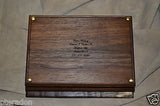 Jewelry Box, Custom Made, Flamed American Walnut, Full Inlaid Engraved Name