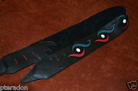 Carlino Custom Swirl and Circle Pattern Leather Guitar Strap