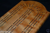 Custom Cribbage Board Laser Engraved Cherry Personalized, Inlaid, with pegs