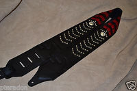 Carlino Custom Studded Weave Black Leather Guitar Strap