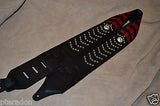 Carlino Custom Studded Weave Black Leather Guitar Strap
