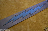 Carlino Gladiator Kodiak Oil Brown Leather Guitar Strap w/ Lightening Bolt 3.5"