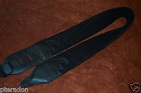 Carlino Custom Red Lightening Double Bolt/Studded Black Leather Guitar Strap