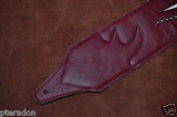 Carlino Custom Wine/Cream Lightening Double Bolt/Studded Leather Guitar Strap