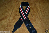 Carlino Custom Racing Stripe Series Guitar Strap, red and white racing Stripe