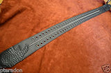 Carlino Custom Select Black Leather & Black Grommet and Stud Metal Guitar Strap