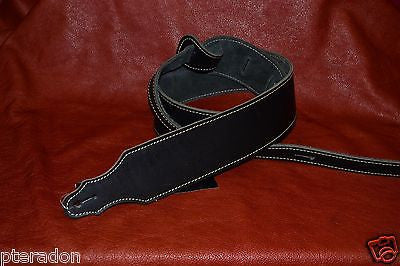 Franklin Guitar Strap Model L-BK-N Latigo leather Black Leather Strap