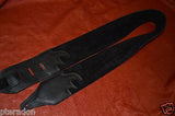 Carlino Custom White Lightening Double Bolt/Studded Black Leather Guitar Strap