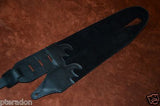 Carlino Exotic Series Crystal Concho Studded Black Leather Guitar Strap