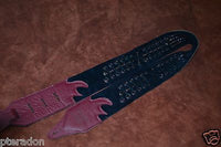 Carlino Custom Dark Red Leather Grommet /Stud /Lace Metal Guitar strap