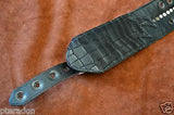 Carlino MetalMan Black Leather Grommet Crocodile ends Guitar Strap, 3.5"