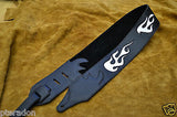Carlino Custom White Leather Flame Black Leather Guitar Strap
