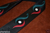 Carlino Custom Swirl and Circle Pattern Leather Guitar Strap