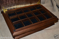 Jewelry Box, Custom Made, Flamed American Walnut, Full Inlaid Engraved Name