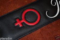 Carlino Custom Signature Leather Guitar Strap, Personalized with your name/ logo