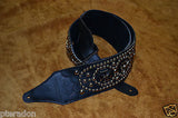 Carlino Signature Joe Stump Iron Cross Leather Studded Guitar Strap, Maltese