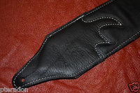 Carlino Custom Woven Leather and Studded Black Leather Guitar Strap, total metal