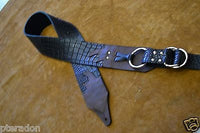 Carlino Gladiator Crocodile Pattern Cowhide 3.0" Hybrid Strap with Kodiak Ends