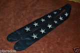 Carlino Custom NEW Full Length Stars Strap, silver leather stars, black leather