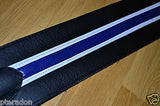 Carlino Custom Racer X Stripe Series Guitar Strap, blue and white racing stripe