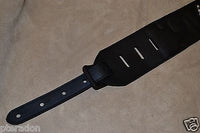 Carlino Custom Studded Weave Black Leather Guitar Strap