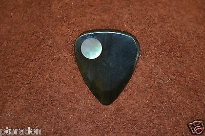 Timber Tones NEW Planet Tones Ebony Guitar Pick With Green Lip Abalone Inlay