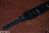 Carlino Custom NEW Sine Wave Studded Black Leather Guitar Strap 3" wide