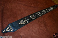Carlino MetalMan Black Leather British Steel Guitar Strap, 3.5" , Chrome rings