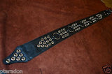 Carlino MetalMan Black Leather British Steel Guitar Strap, 3.5" , Chrome rings