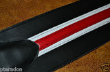 Carlino Custom Racing Stripe Series Guitar Strap, red and white racing Stripe